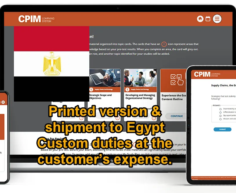 CPIM Learning System (w/ ASCM membership) | printed + shipment Egypt